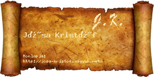 Jósa Kristóf névjegykártya